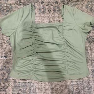 Altar’d State Sage Green Plus Size Women’s Square Neck Princess Style Top
